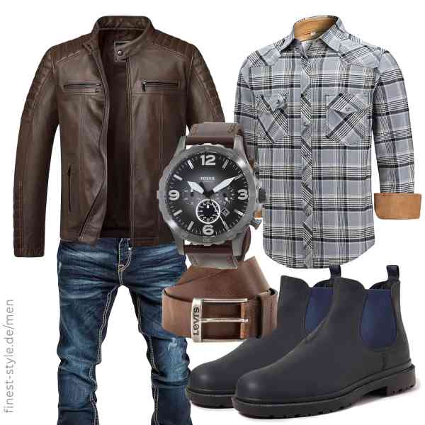 Top herren-Outfit im Finest-Trend-Style für ein selbstbewusstes Modegefühl mit tollen Produkten von Amaci&Sons,Dctop,Amaci&Sons,Fossil,Levi's,Geox