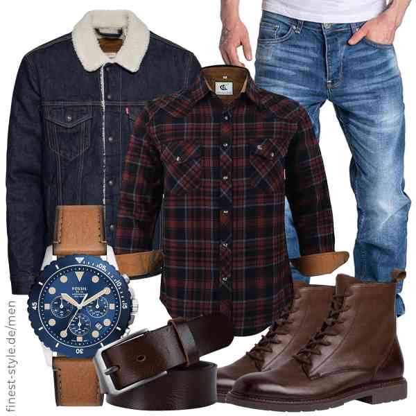 Top herren-Outfit im Finest-Trend-Style für ein selbstbewusstes Modegefühl mit tollen Produkten von Levi's,Coevals Club,Amaci&Sons,Fossil,CALIYO,MARCO TOZZI