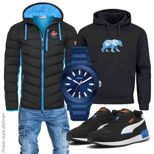 Top herren-Outfit im Finest-Trend-Style für ein selbstbewusstes Modegefühl mit tollen Produkten von Nebulus,Neverless,Amaci&Sons,Fossil,PUMA