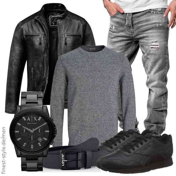 Top herren-Outfit im Finest-Trend-Style für ein selbstbewusstes Modegefühl mit tollen Produkten von Amaci&Sons,JACK & JONES,Amaci&Sons,Armani Exchange,Levi's,Reebok