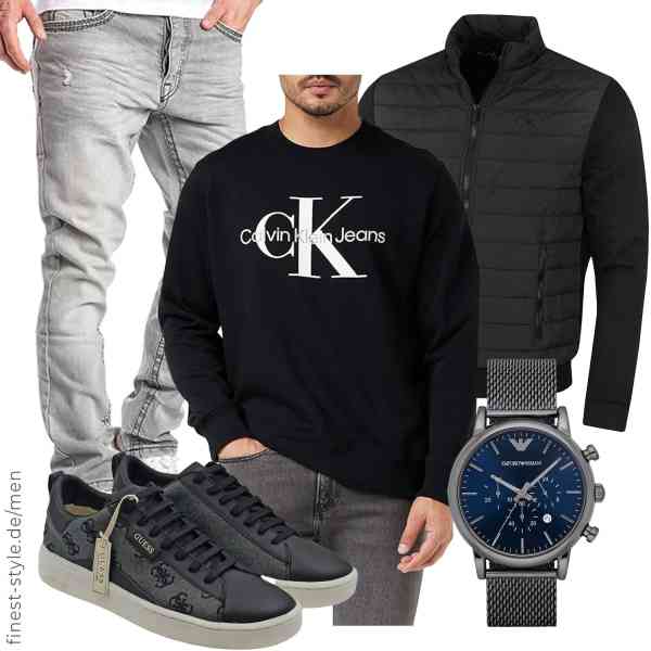 Top herren-Outfit im Finest-Trend-Style für ein selbstbewusstes Modegefühl mit tollen Produkten von Calvin Klein,Calvin Klein Jeans,Amaci&Sons,Emporio Armani,GUESS