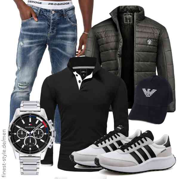 Top herren-Outfit im Finest-Trend-Style für ein selbstbewusstes Modegefühl mit tollen Produkten von Amaci&Sons,Amaci&Sons,Redbridge,Tommy Hilfiger,Emporio Armani,adidas