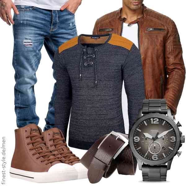 Top herren-Outfit im Finest-Trend-Style für ein selbstbewusstes Modegefühl mit tollen Produkten von Redbridge,Baxboy,Amaci&Sons,Fossil,LINDENMANN,Lugz