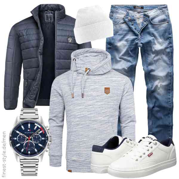 Top herren-Outfit im Finest-Trend-Style für ein selbstbewusstes Modegefühl mit tollen Produkten von Amaci&Sons,Amaci&Sons,REPUBLIX,Tommy Hilfiger,Beechfield,Levi's