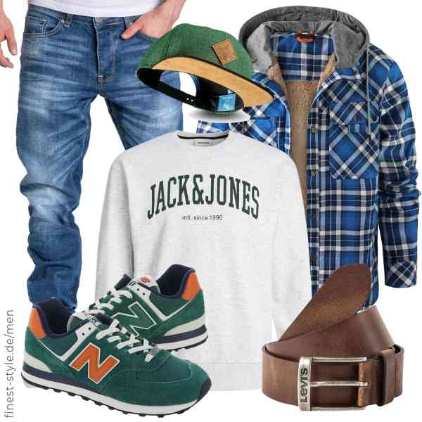 Top herren-Outfit im Finest-Trend-Style für ein selbstbewusstes Modegefühl mit tollen Produkten von zitysport,JACK & JONES,Amaci&Sons,Soulbuddy,Levi's,New Balance