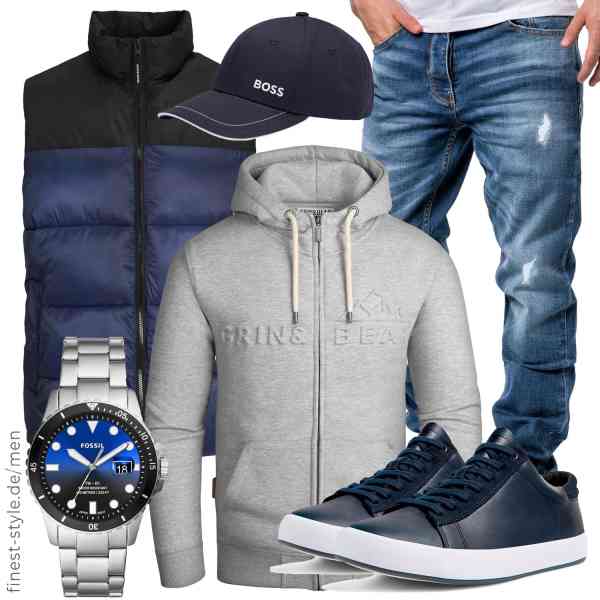 Top herren-Outfit im Finest-Trend-Style für ein selbstbewusstes Modegefühl mit tollen Produkten von JACK & JONES,Grin&Bear,Amaci&Sons,Fossil,BOSS,Camper