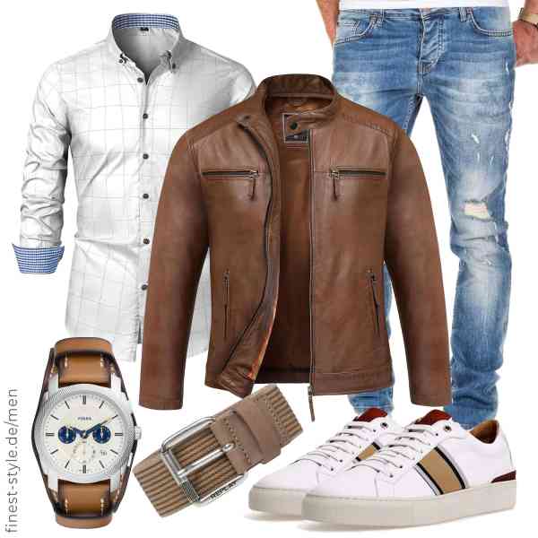 Top herren-Outfit im Finest-Trend-Style für ein selbstbewusstes Modegefühl mit tollen Produkten von Amaci&Sons,Elegancity,Amaci&Sons,Fossil,Replay,GUESS