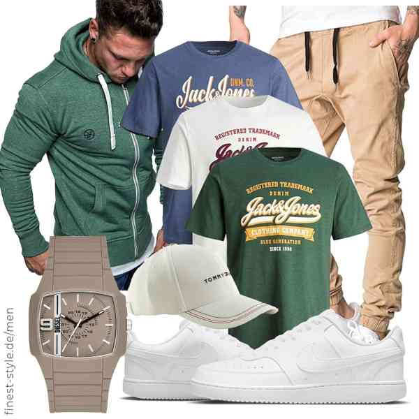 Top herren-Outfit im Finest-Trend-Style für ein selbstbewusstes Modegefühl mit tollen Produkten von JACK & JONES,Amaci&Sons,REPUBLIX,Diesel,Tommy Hilfiger,Nike