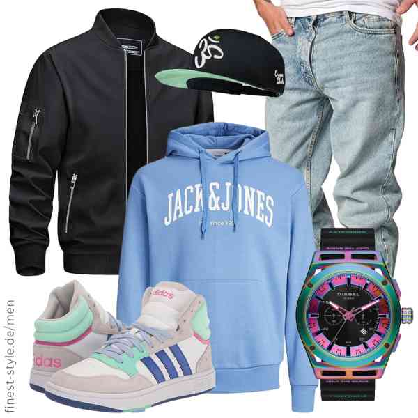 Top herren-Outfit im Finest-Trend-Style für ein selbstbewusstes Modegefühl mit tollen Produkten von TACVASEN,JACK & JONES,Amaci&Sons,Diesel,Nebelkind,adidas