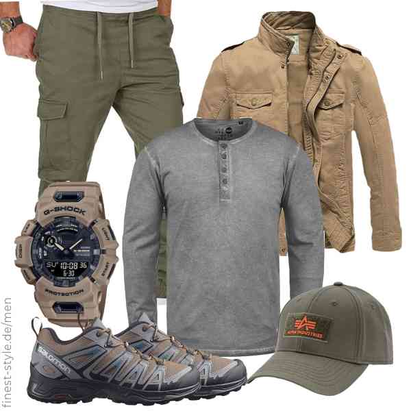 Top herren-Outfit im Finest-Trend-Style für ein selbstbewusstes Modegefühl mit tollen Produkten von WenVen,Solid,Amaci&Sons,Casio,ALPHA INDUSTRIES,Salomon