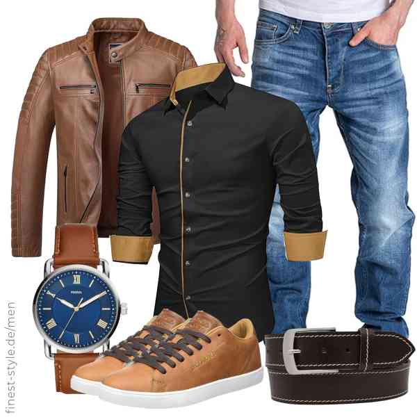 Top herren-Outfit im Finest-Trend-Style für ein selbstbewusstes Modegefühl mit tollen Produkten von Amaci&Sons,APOONABA,Amaci&Sons,Fossil,AnnaMatoni,JACK & JONES