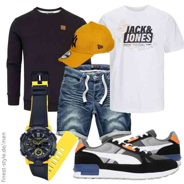 Top herren-Outfit im Finest-Trend-Style für ein selbstbewusstes Modegefühl mit tollen Produkten von Amaci&Sons,JACK & JONES,Amaci&Sons,Casio G-Shock,New Era,PUMA