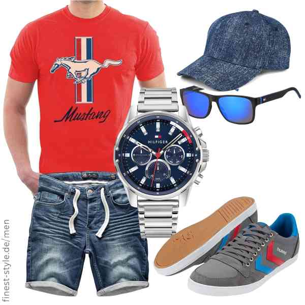 Top herren-Outfit im Finest-Trend-Style für ein selbstbewusstes Modegefühl mit tollen Produkten von Ford,Amaci&Sons,Tommy Hilfiger,Tommy Hilfiger,styleBREAKER,hummel