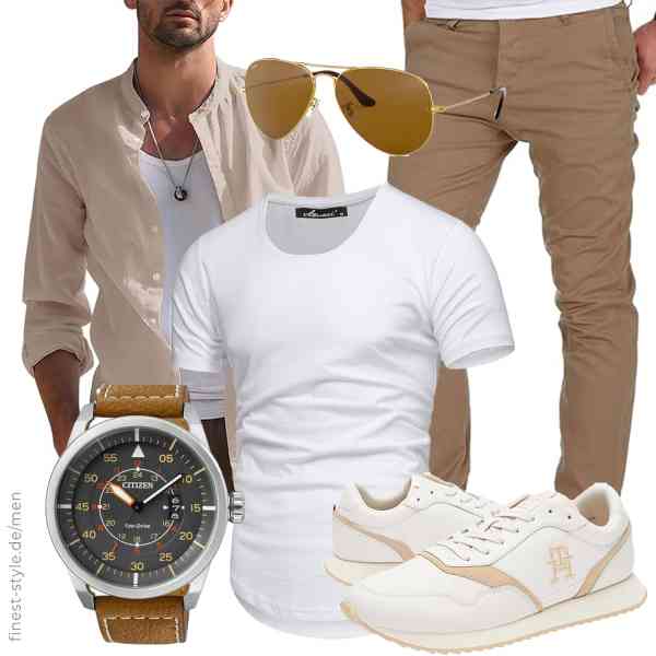 Top herren-Outfit im Finest-Trend-Style für ein selbstbewusstes Modegefühl mit tollen Produkten von LVCBL,Amaci&Sons,Amaci&Sons,CITIZEN,Ray-Ban,Tommy Hilfiger