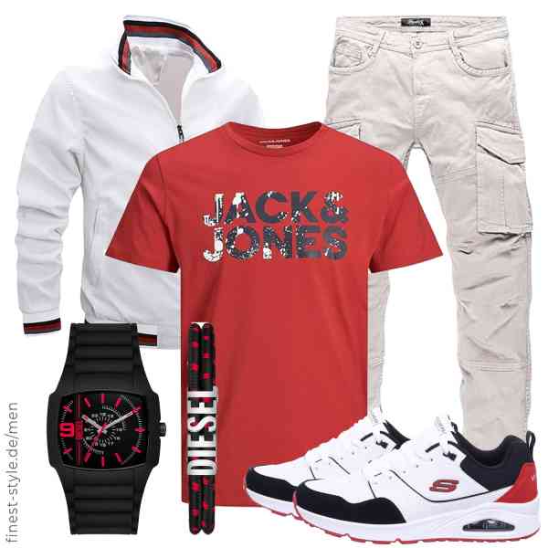 Top herren-Outfit im Finest-Trend-Style für ein selbstbewusstes Modegefühl mit tollen Produkten von Generic,JACK & JONES,REPUBLIX,Diesel,Skechers