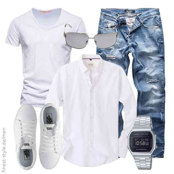 Top herren-Outfit im Finest-Trend-Style für ein selbstbewusstes Modegefühl mit tollen Produkten von J.VER,Rumity,REPUBLIX,CASIO,Polaroid,Vans