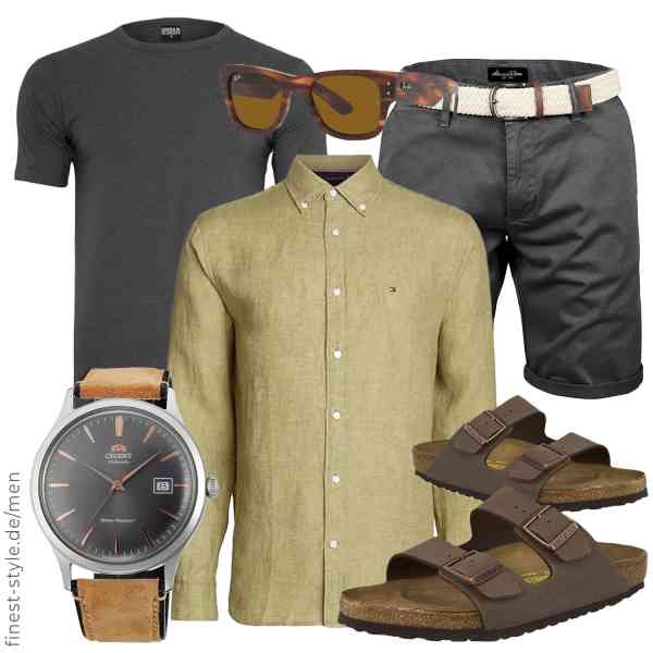 Top herren-Outfit im Finest-Trend-Style für ein selbstbewusstes Modegefühl mit tollen Produkten von Tommy Hilfiger,Urban Classics,Amaci&Sons,Orient,Ray-Ban,BIRKENSTOCK