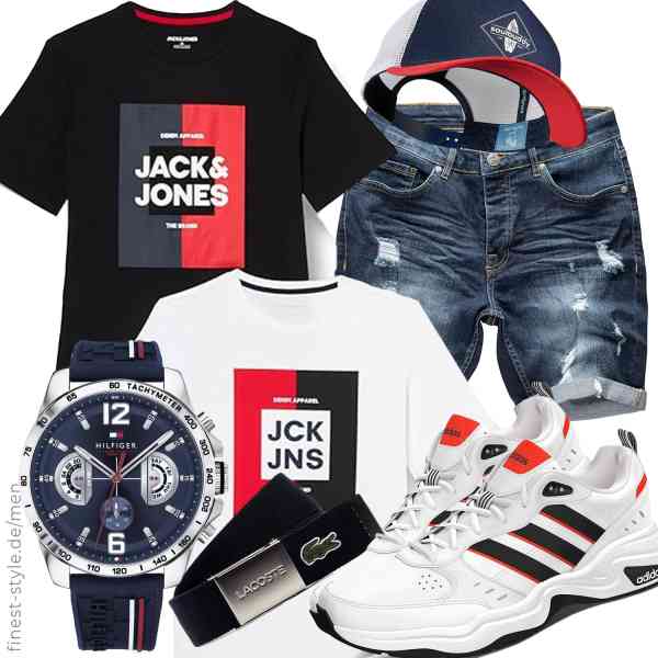 Top herren-Outfit im Finest-Trend-Style für ein selbstbewusstes Modegefühl mit tollen Produkten von JACK & JONES,adidas,Amaci&Sons,Tommy Hilfiger,Soulbuddy,Lacoste,adidas,JACK & JONES,Amaci&Sons,Tommy Hilfiger,Soulbuddy,Lacoste,adidas