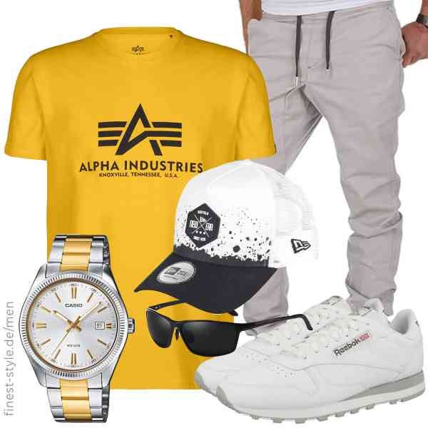 Top herren-Outfit im Finest-Trend-Style für ein selbstbewusstes Modegefühl mit tollen Produkten von ALPHA INDUSTRIES,Amaci&Sons,Casio,Myiaur,New Era,Reebok