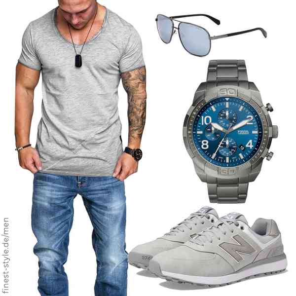 Top herren-Outfit im Finest-Trend-Style für ein selbstbewusstes Modegefühl mit tollen Produkten von Amaci&Sons,Amaci&Sons,Fossil,Polaroid,New Balance