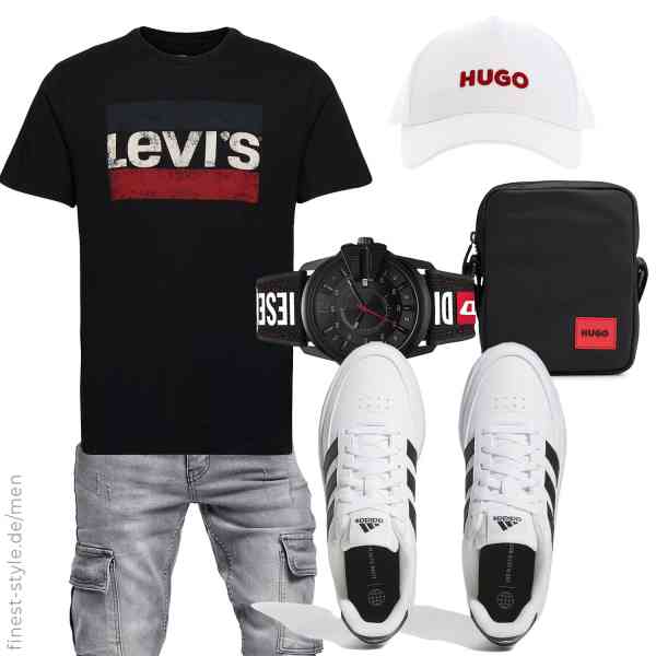 Top herren-Outfit im Finest-Trend-Style für ein selbstbewusstes Modegefühl mit tollen Produkten von Levi's,Amaci&Sons,Diesel,HUGO,HUGO,adidas