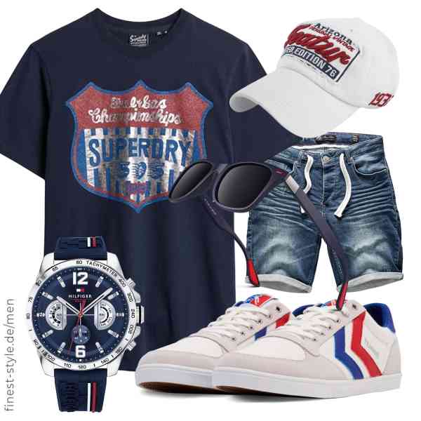 Top herren-Outfit im Finest-Trend-Style für ein selbstbewusstes Modegefühl mit tollen Produkten von Superdry,Amaci&Sons,Tommy Hilfiger,HUGO BOSS,LINVO,hummel