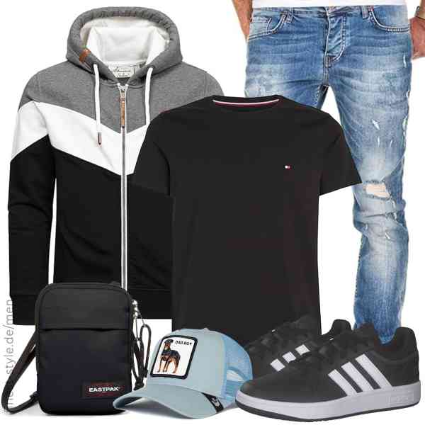 Top herren-Outfit im Finest-Trend-Style für ein selbstbewusstes Modegefühl mit tollen Produkten von Tommy Hilfiger,Amaci&Sons,Amaci&Sons,EASTPAK,Goorin Bros.,adidas