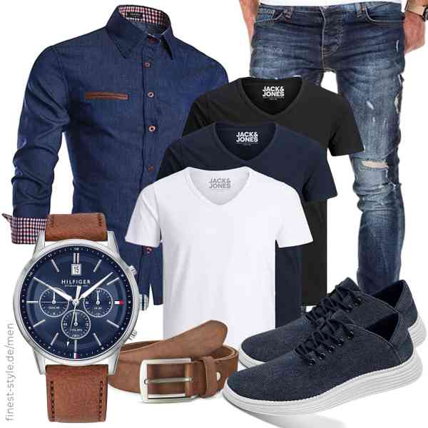 Top herren-Outfit im Finest-Trend-Style für ein selbstbewusstes Modegefühl mit tollen Produkten von COOFANDY,JACK & JONES,Amaci&Sons,Tommy Hilfiger,VRLEGEND,GHFKKB