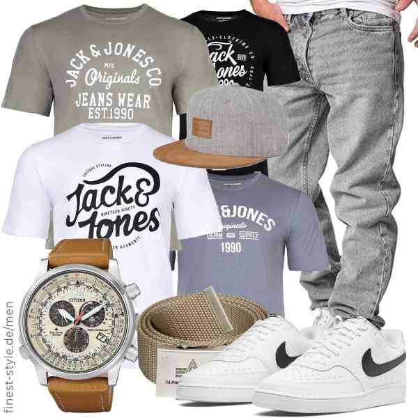 Top herren-Outfit im Finest-Trend-Style für ein selbstbewusstes Modegefühl mit tollen Produkten von JACK & JONES,REPUBLIX,CITIZEN,ALPHA INDUSTRIES,Johnny Urban,Nike