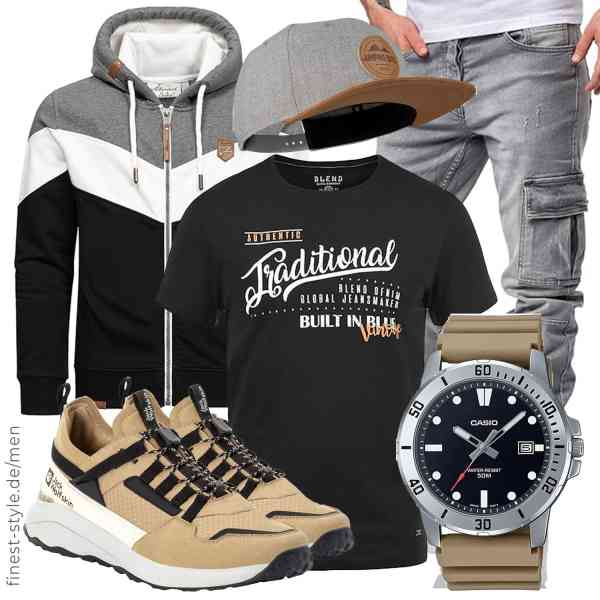 Top herren-Outfit im Finest-Trend-Style für ein selbstbewusstes Modegefühl mit tollen Produkten von Amaci&Sons,b BLEND,Amaci&Sons,Casio,Jumping Bird,Jack Wolfskin