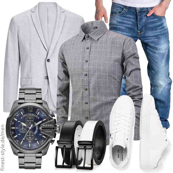 Top herren-Outfit im Finest-Trend-Style für ein selbstbewusstes Modegefühl mit tollen Produkten von JACK & JONES,WSLCN,Amaci&Sons,Diesel,BELTROAD,JACK & JONES