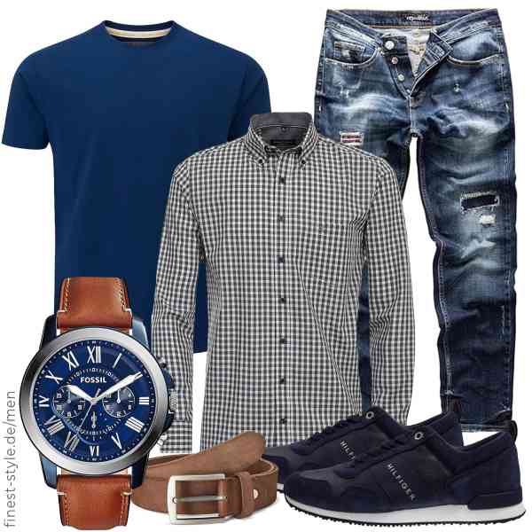 Top herren-Outfit im Finest-Trend-Style für ein selbstbewusstes Modegefühl mit tollen Produkten von CASAMODA,Charles Wilson,REPUBLIX,Fossil,VRLEGEND,Tommy Hilfiger