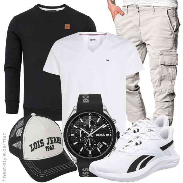 Top herren-Outfit im Finest-Trend-Style für ein selbstbewusstes Modegefühl mit tollen Produkten von Tommy Jeans,Lois,Amaci&Sons,BOSS,Reebok,REPUBLIX,Lois,Tommy Jeans,Amaci&Sons,BOSS,Reebok,REPUBLIX,Lois