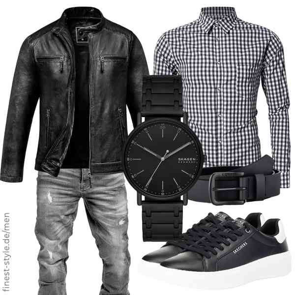 Top herren-Outfit im Finest-Trend-Style für ein selbstbewusstes Modegefühl mit tollen Produkten von Amaci&Sons,KOJOOIN,REPUBLIX,Skagen,Levi's,Skechers