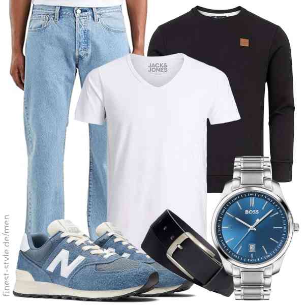 Top herren-Outfit im Finest-Trend-Style für ein selbstbewusstes Modegefühl mit tollen Produkten von Amaci&Sons,JACK & JONES,Levi\'s,BOSS,V Vascavi,New Balance