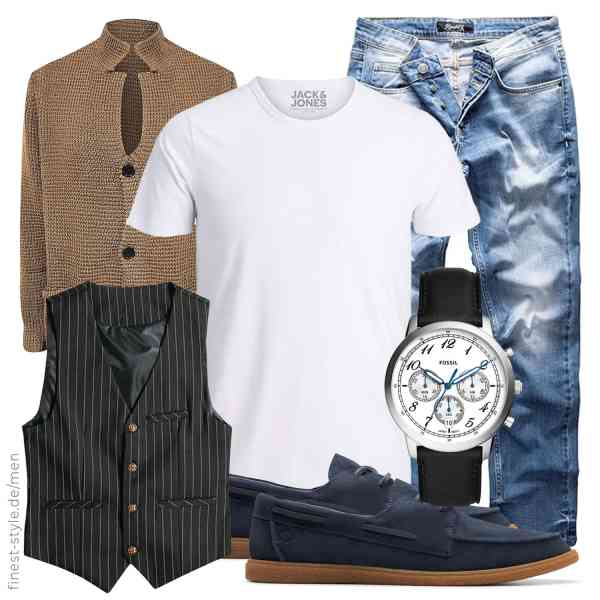 Top herren-Outfit im Finest-Trend-Style für ein selbstbewusstes Modegefühl mit tollen Produkten von liaddkv,JACK & JONES,REPUBLIX,AeoTeokey,Fossil,Clarks