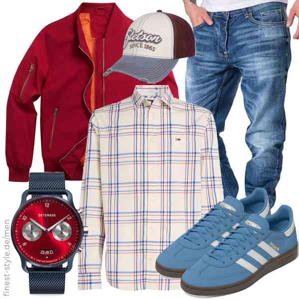 Top herren-Outfit im Finest-Trend-Style für ein selbstbewusstes Modegefühl mit tollen Produkten von HOOD CREW,Tommy Jeans,Amaci&Sons,DeTomaso,Stetson,adidas Originals