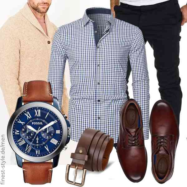 Top herren-Outfit im Finest-Trend-Style für ein selbstbewusstes Modegefühl mit tollen Produkten von Fossil,APOONABA,Amaci&Sons,Jack Stuart,Marc Peter,Clarks