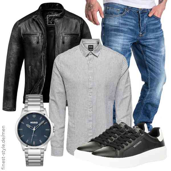 Top herren-Outfit im Finest-Trend-Style für ein selbstbewusstes Modegefühl mit tollen Produkten von Amaci&Sons,ONLY & SONS,Amaci&Sons,HUGO,Skechers