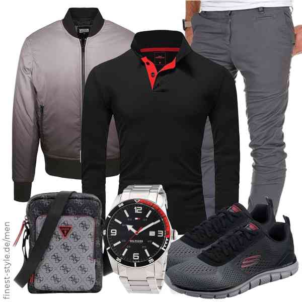 Top herren-Outfit im Finest-Trend-Style für ein selbstbewusstes Modegefühl mit tollen Produkten von Urban Classics,Amaci&Sons,Amaci&Sons,Tommy Hilfiger,Guess,Skechers