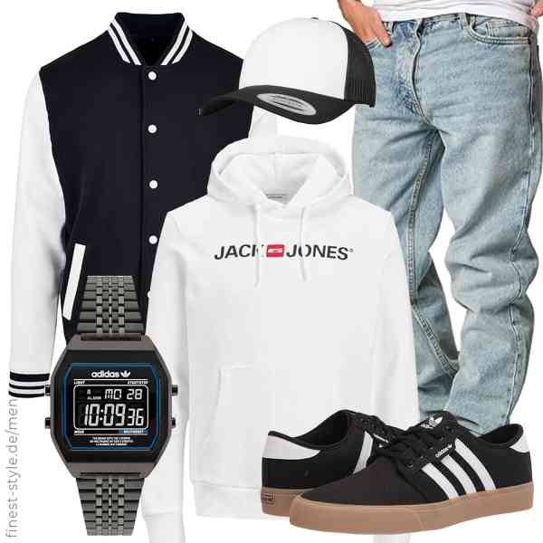 Top herren-Outfit im Finest-Trend-Style für ein selbstbewusstes Modegefühl mit tollen Produkten von Build Your Brand,JACK & JONES,Amaci&Sons,adidas,Flexfit,adidas Originals