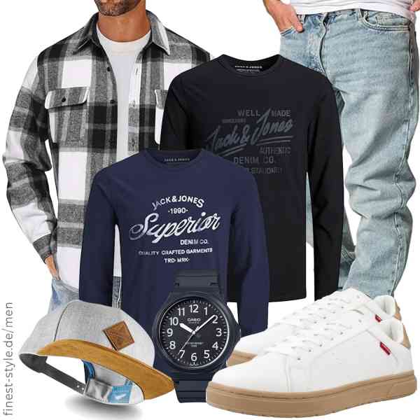 Top herren-Outfit im Finest-Trend-Style für ein selbstbewusstes Modegefühl mit tollen Produkten von COOFANDY,JACK & JONES,Amaci&Sons,Casio,Soulbuddy,Levi\'s