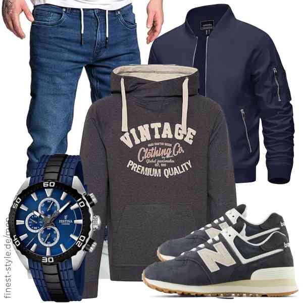 Top herren-Outfit im Finest-Trend-Style für ein selbstbewusstes Modegefühl mit tollen Produkten von KEFITEVD,b BLEND,Amaci&Sons,Festina,New Balance