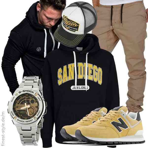 Top herren-Outfit im Finest-Trend-Style für ein selbstbewusstes Modegefühl mit tollen Produkten von Amaci&Sons,JACK & JONES,Amaci&Sons,Casio,Stetson,New Balance