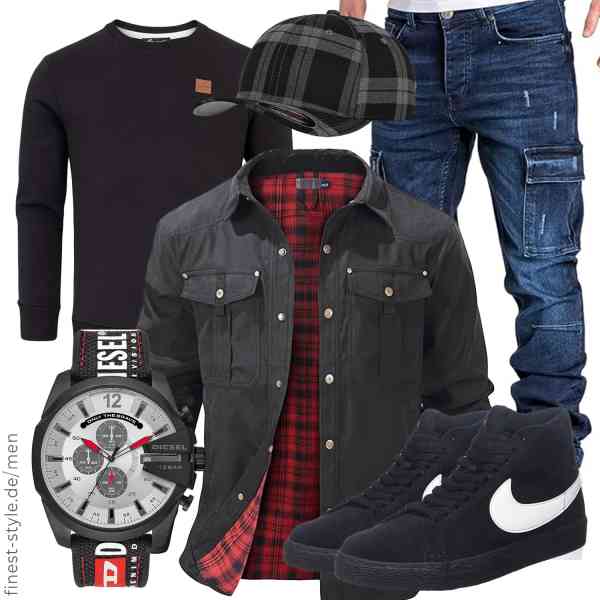 Top herren-Outfit im Finest-Trend-Style für ein selbstbewusstes Modegefühl mit tollen Produkten von Mr.Stream,Amaci&Sons,Amaci&Sons,Diesel,Flexfit,Nike