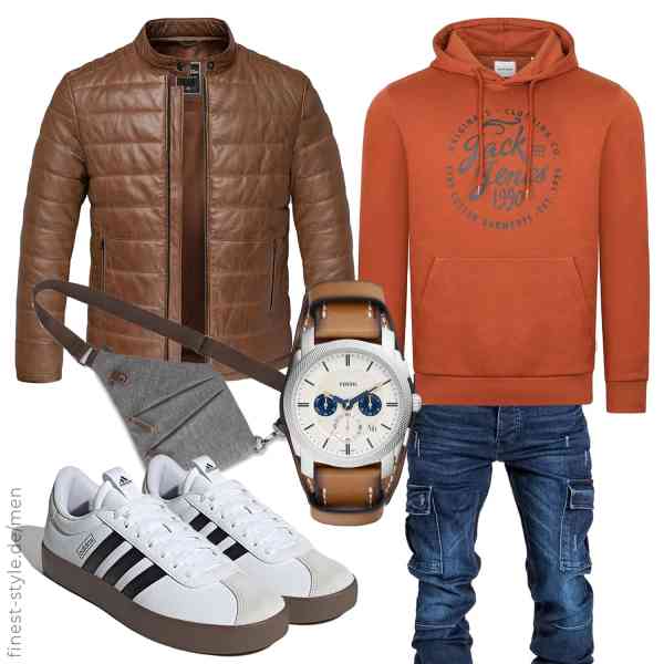 Top herren-Outfit im Finest-Trend-Style für ein selbstbewusstes Modegefühl mit tollen Produkten von ,JACK & JONES,Amaci&Sons,Fossil,FANDARE,adidas