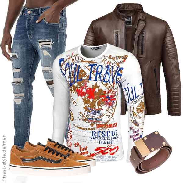 Top herren-Outfit im Finest-Trend-Style für ein selbstbewusstes Modegefühl mit tollen Produkten von ,Baxboy,Redbridge,Alpenleder,Vans