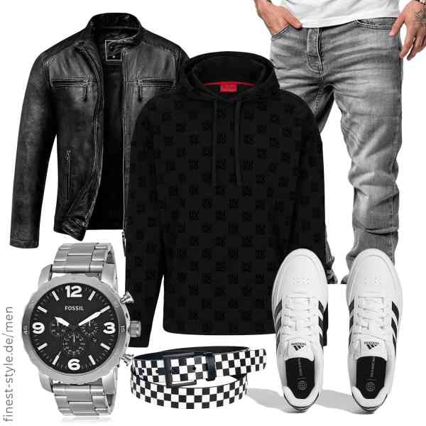 Top herren-Outfit im Finest-Trend-Style für ein selbstbewusstes Modegefühl mit tollen Produkten von Amaci&Sons,HUGO,Amaci&Sons,Fossil,RED by EMP,adidas