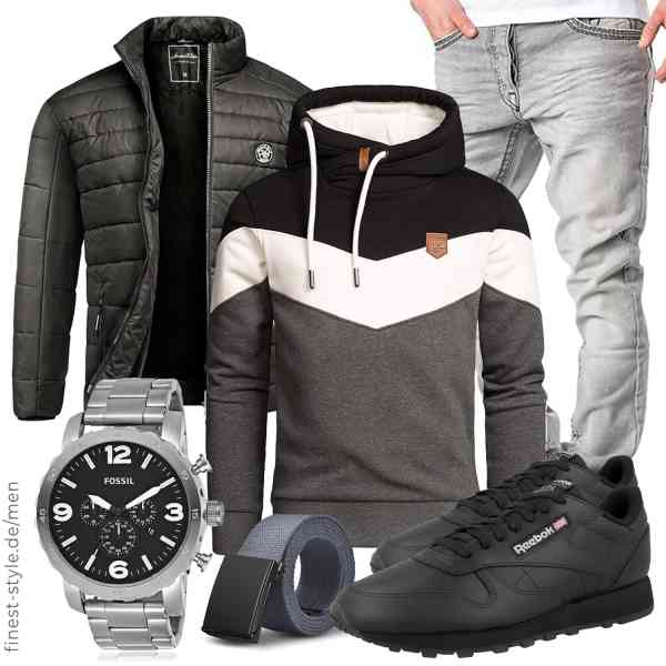 Top herren-Outfit im Finest-Trend-Style für ein selbstbewusstes Modegefühl mit tollen Produkten von Amaci&Sons,Amaci&Sons,Amaci&Sons,Fossil,LXMY,Reebok