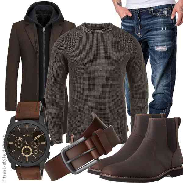 Top herren-Outfit im Finest-Trend-Style für ein selbstbewusstes Modegefühl mit tollen Produkten von KUDMOL,Indicode,Amaci&Sons,Fossil,Levi\'s,Timberland